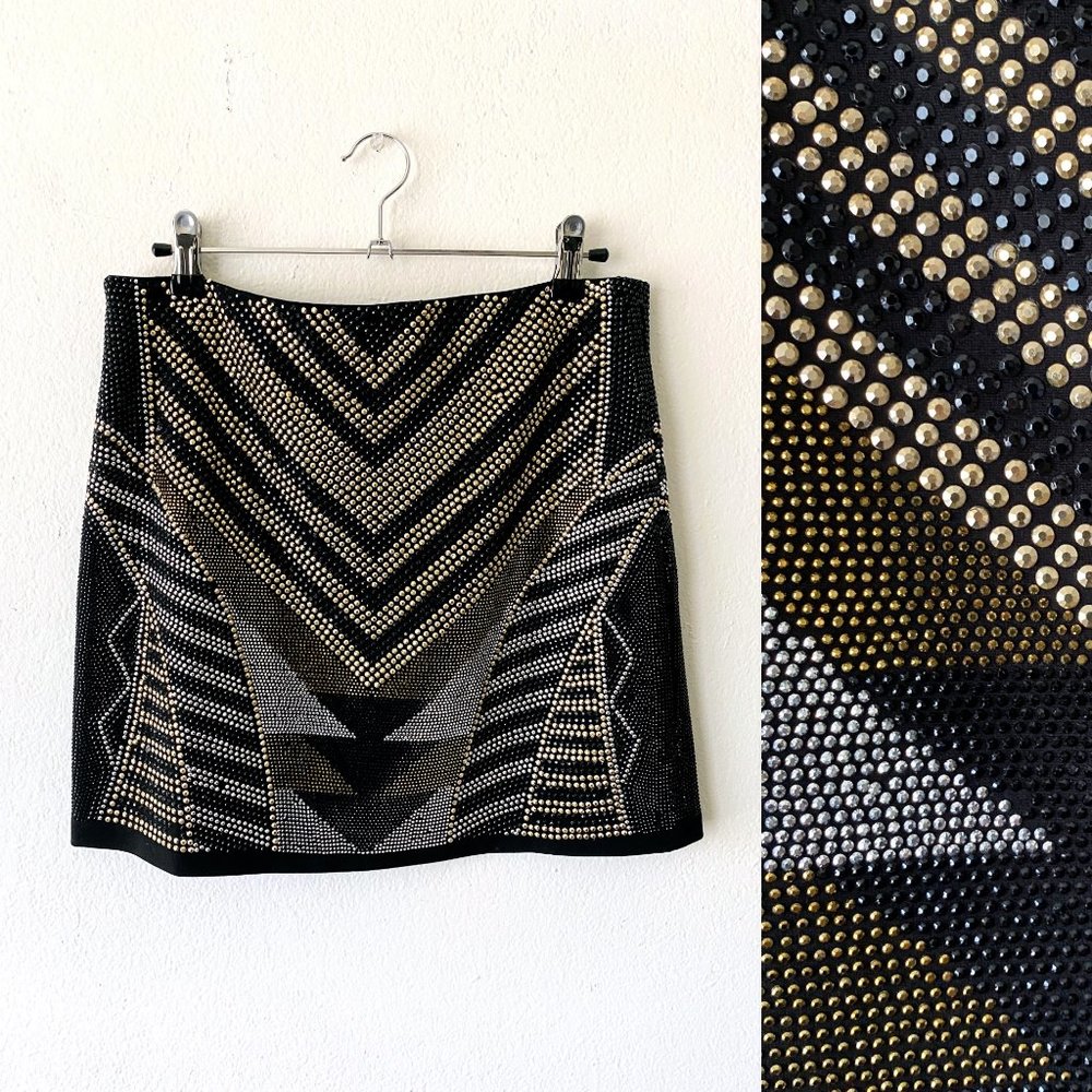 Black Beaded Mini Skirt | Glam Skirt | Cocktail Skirt | Party Skirt | Sexy Skirt